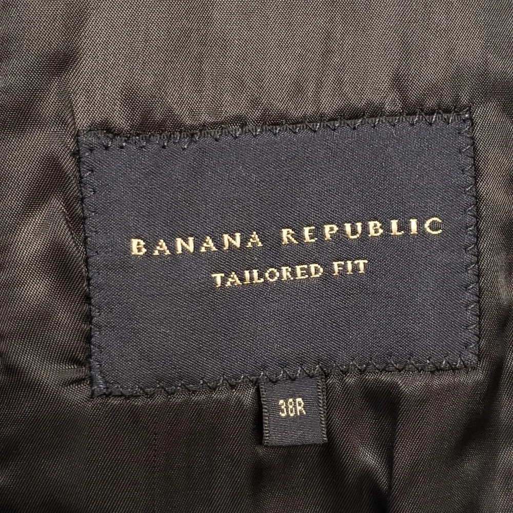 Banana Republic Sport Coat Mens 38R Black Tailored Fit Cotton Blazer Corduroy